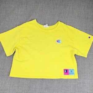 Champion Logo Reverse Weave 100% Cotton  Cropped Style Neon Top.